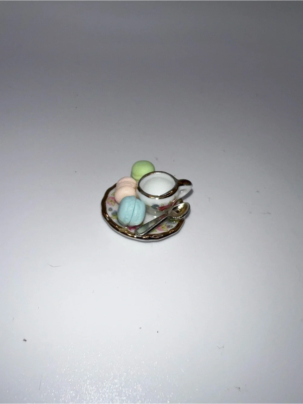 Miniature dessert plate and teacup